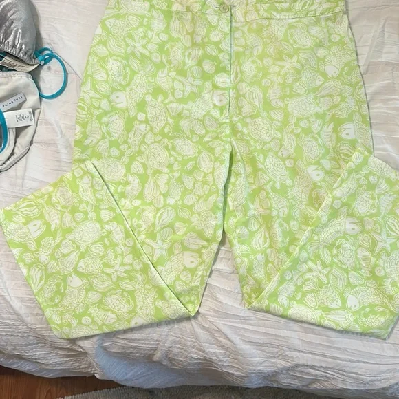 Lilly Pulitzer Lime Green Ankle Cropped Pants - Picture 3 of 11